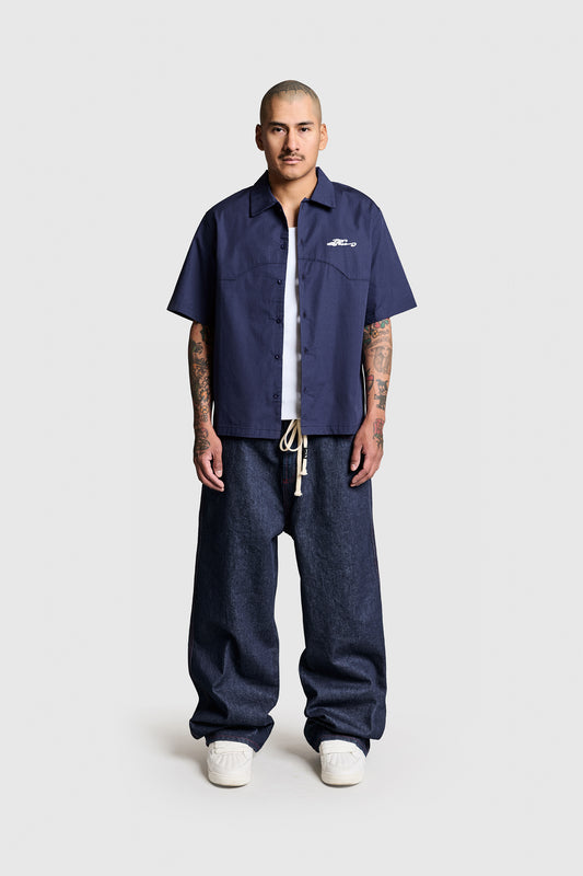 Contrast Raw Denim