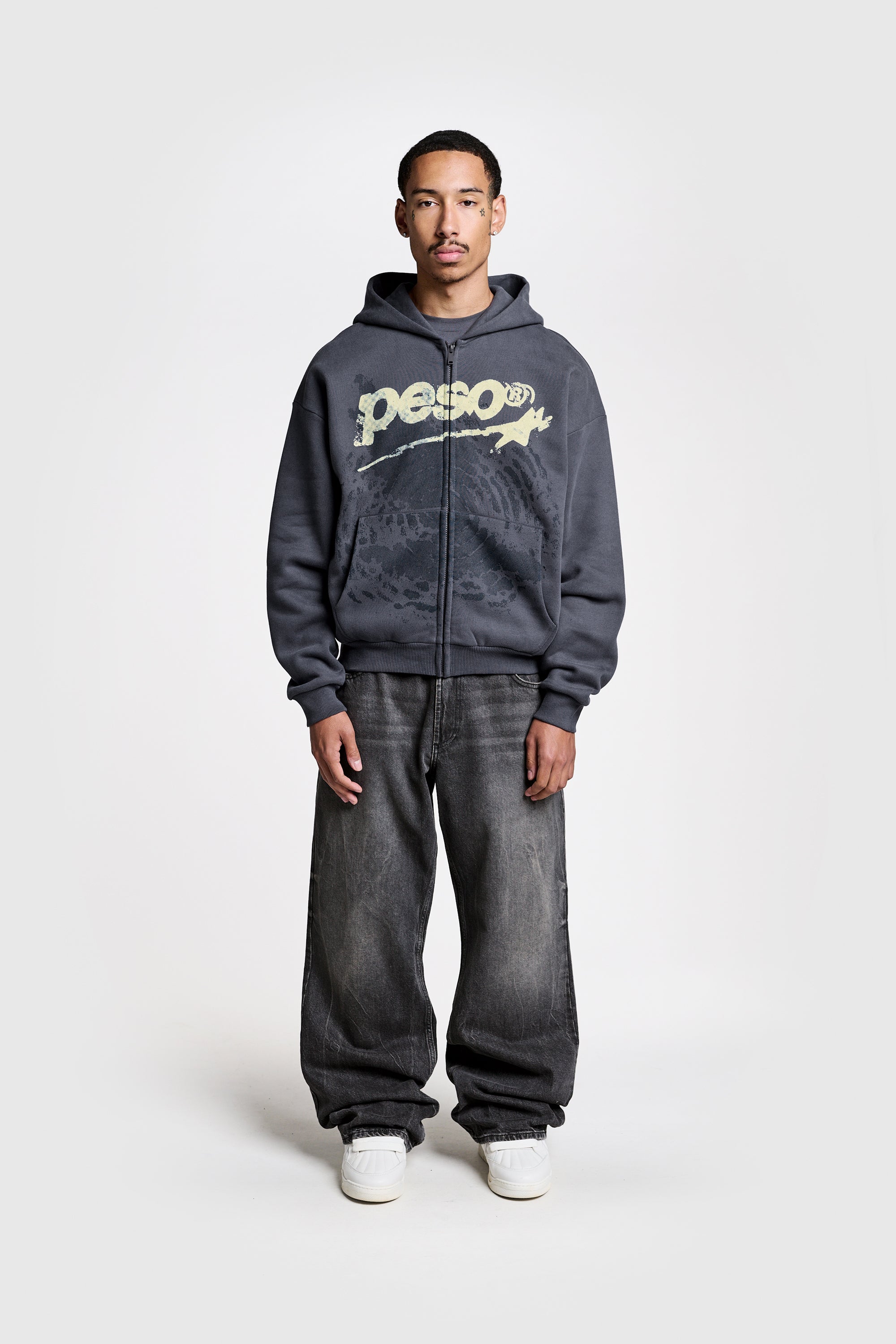 Peso Fingerprint Zip Washed Navy – Jetzt online kaufen – PESOCLO
