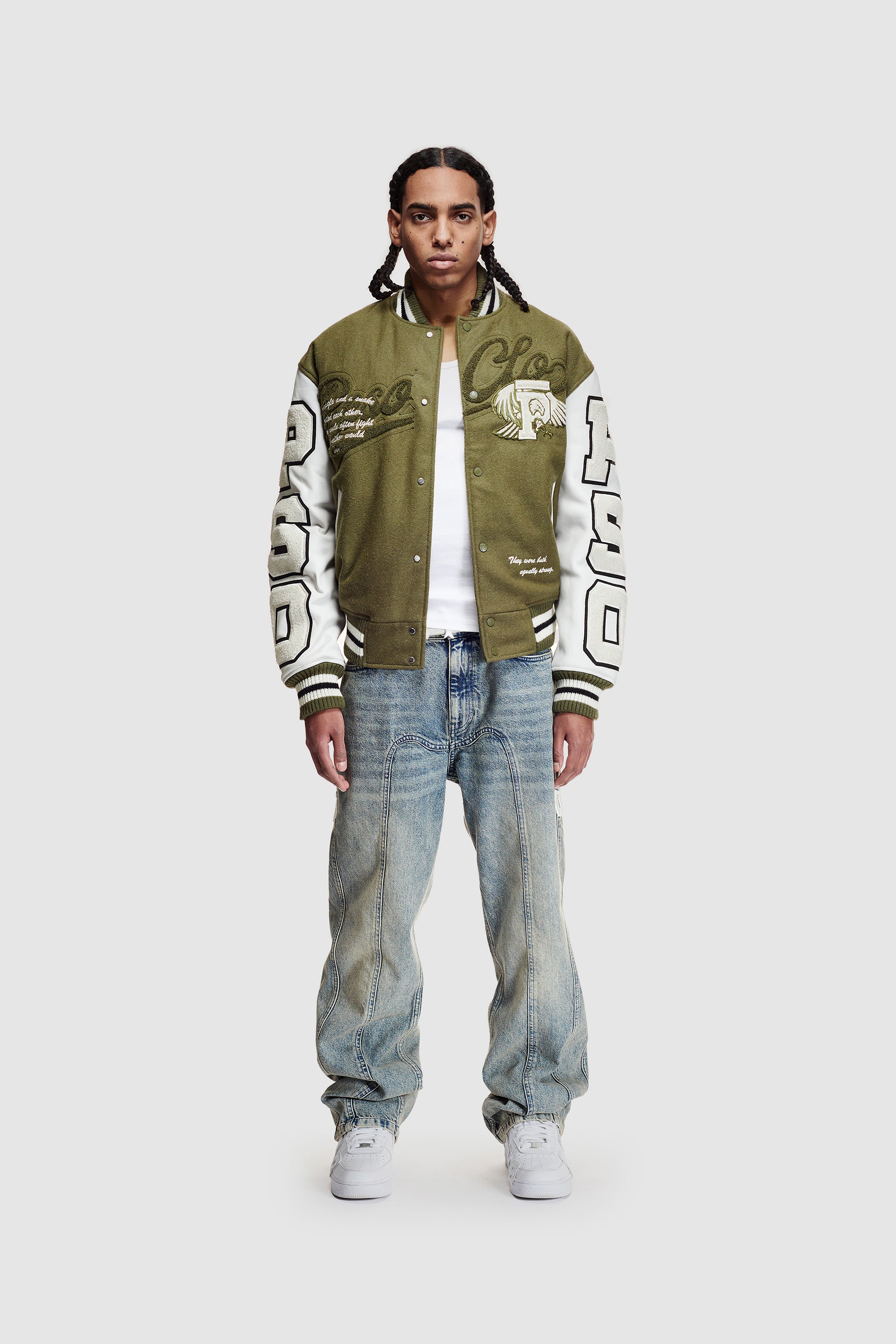 Peso Varsity Jacket Dark Olive – Jetzt online kaufen – PESOCLO