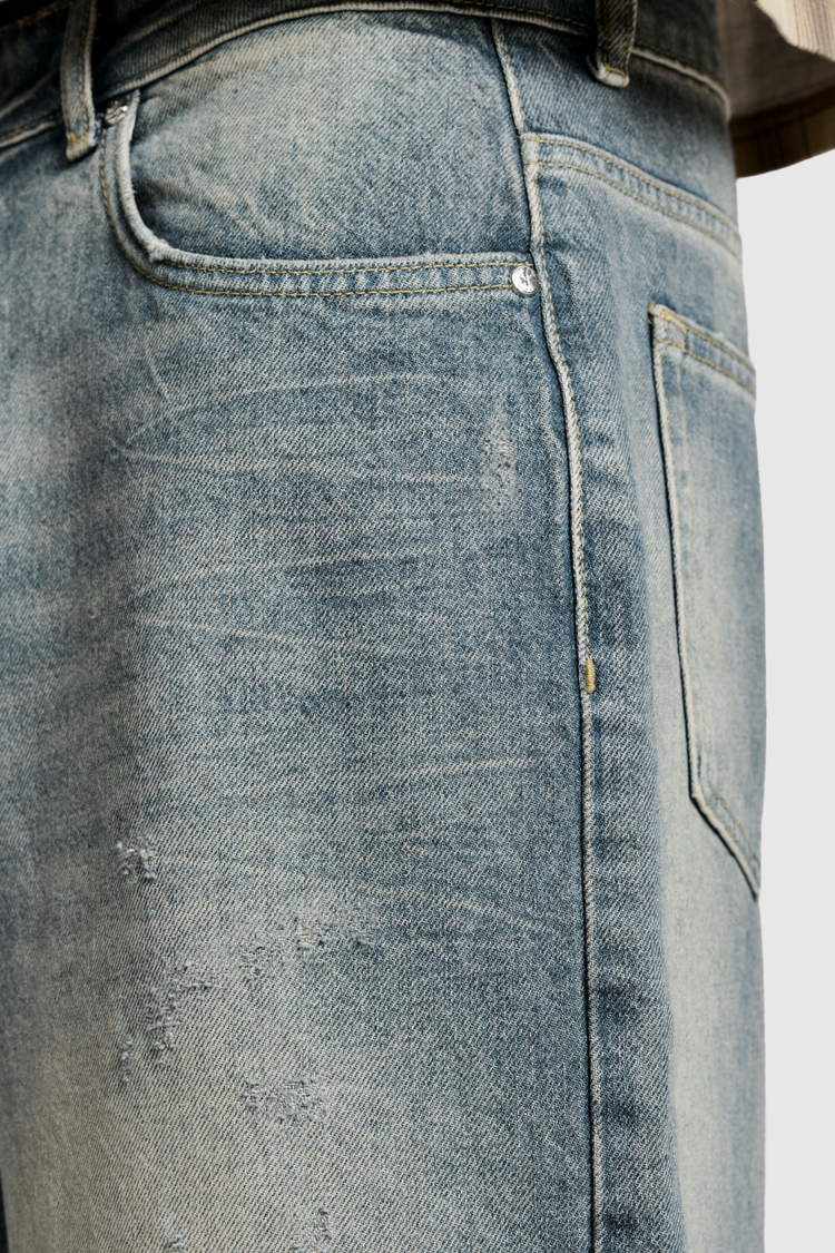 Distressed Denim Shorts