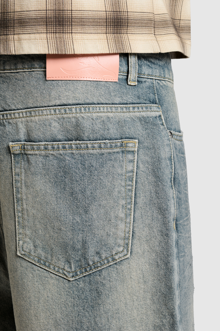 Distressed Denim Shorts