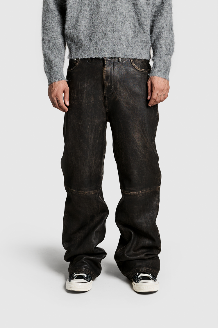 Faded Leather Pants
