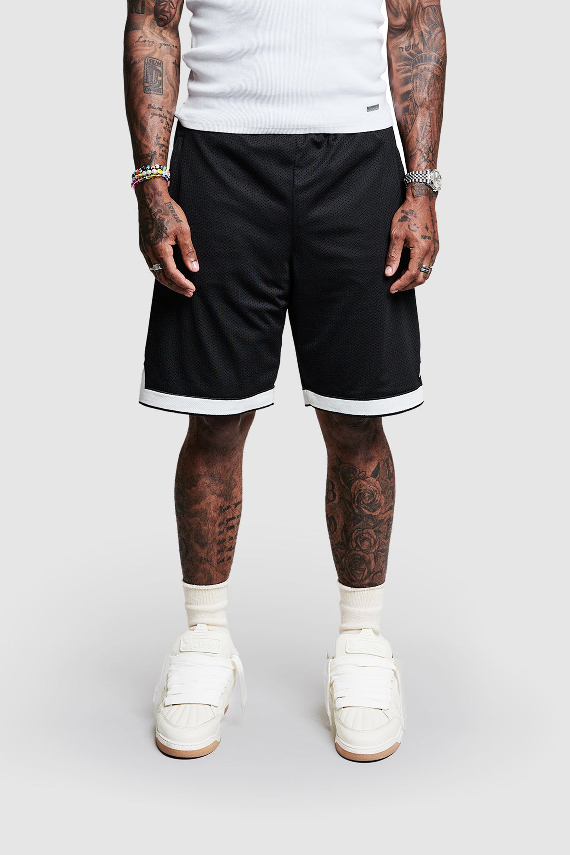 Black Peso Pluma Mesh Shorts - factory L